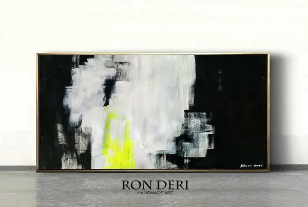 Black Abstract Landscape Painting, Wall Art Print