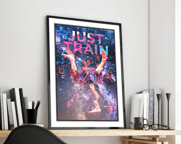 Jiu Jitsu Just Train Motivation Quote Art Print