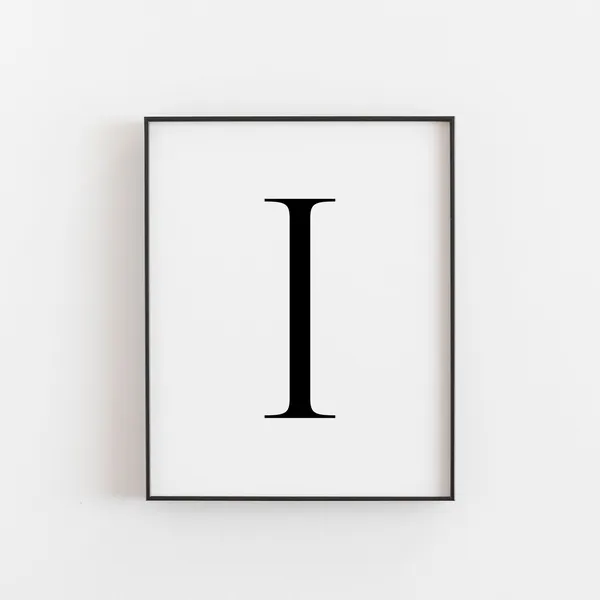 Letter I Monogram Nursery Initial Art Print