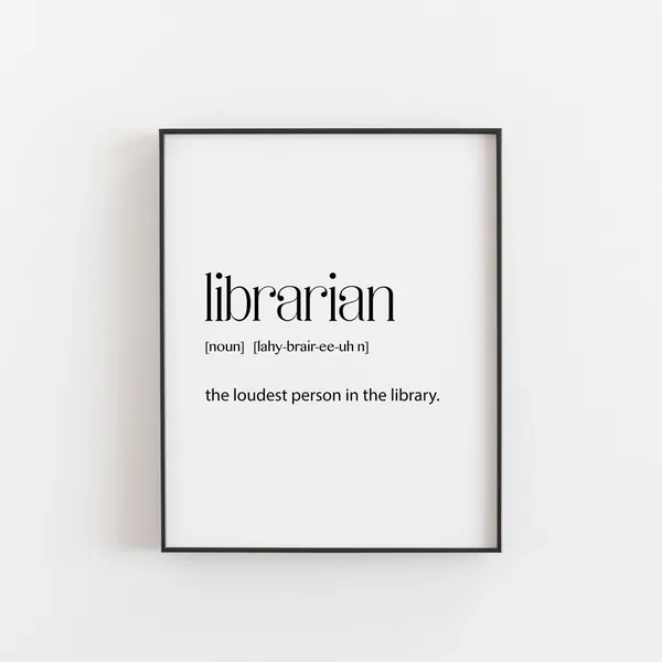 Librarian Gifts Funny Definition Art Print