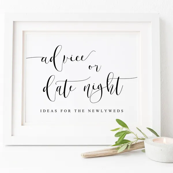 Advice Or Date Night Ideas Wedding Advice Poster