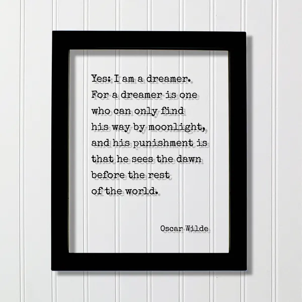 Oscar Wilde Dreamer Quote Art Print, Moonlight