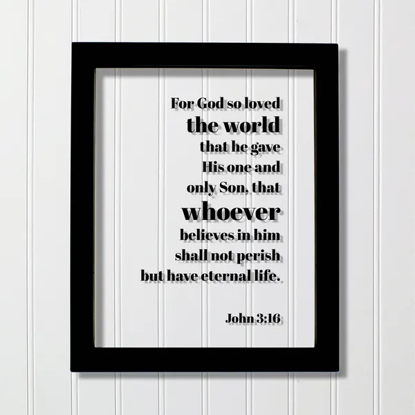 John 3:16 Floating Scripture Verse Art Print