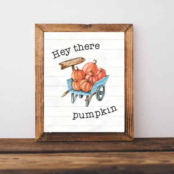 Hey There Pumpkinfall Fall Autumn Pumpkin Patch Sign
