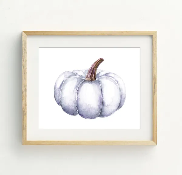 Pumpkin Print, Autumn Fall Wall Decor Art Print