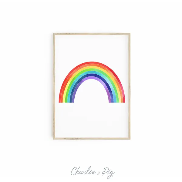 Rainbow Print, Watercolor Nursery Room Art Print