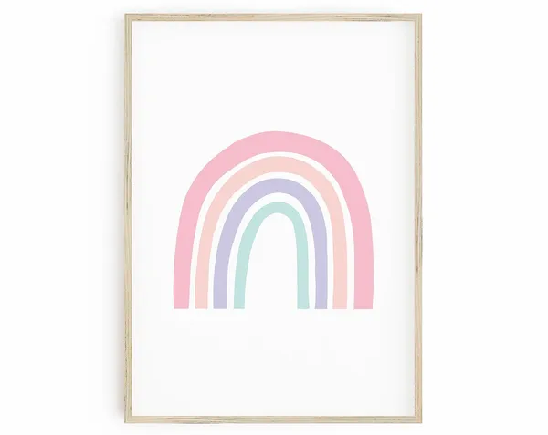 Rainbow Girls Nursery Decor, Play Room Wall Art