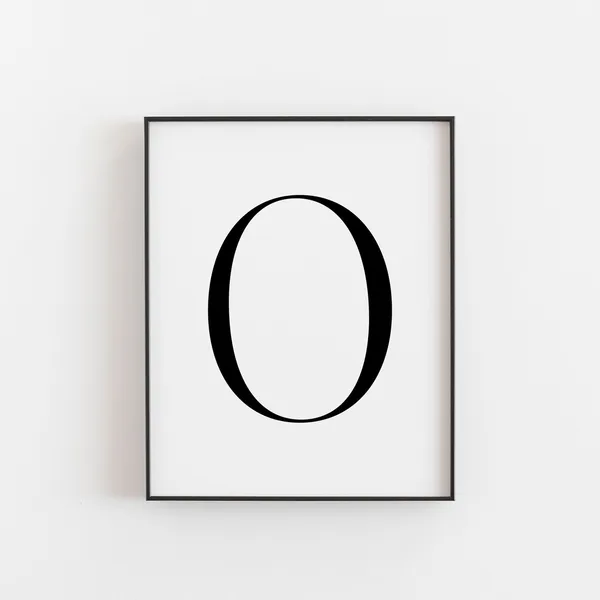 Letter O Initial Poster Print, Bedroom Wall Art