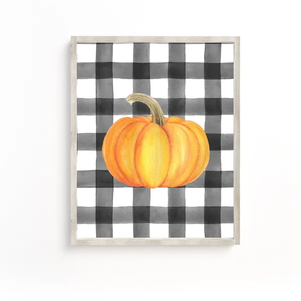Fall Pumpkin Art Print, Autumn Halloween Decor