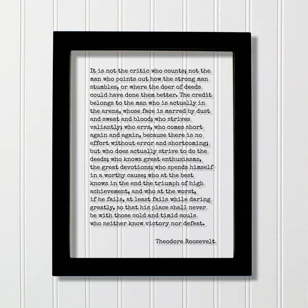 Theodore Roosevelt In The Arena Quote Art Print