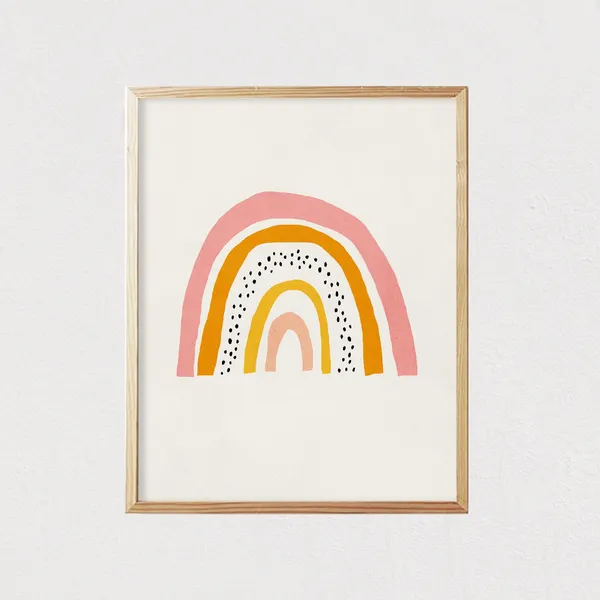 Rainbow Mid-Century Modern Kids Wall Art Print