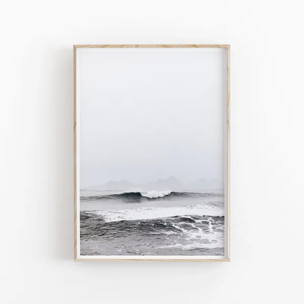 Beach Print, Modern Minimalist Ocean Poster