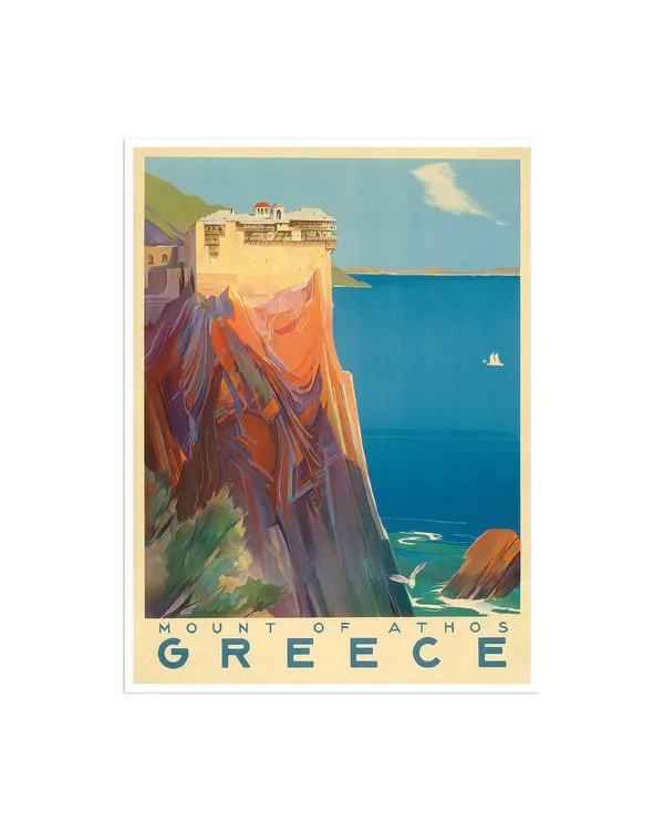 Greece Vintage Travel Poster, Greek Art Print