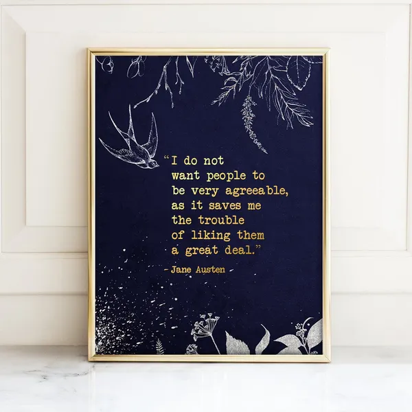 Jane Austen Pride And Prejudice Literature Art Print