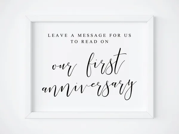 First Anniversary Guestbook Message Sign Print