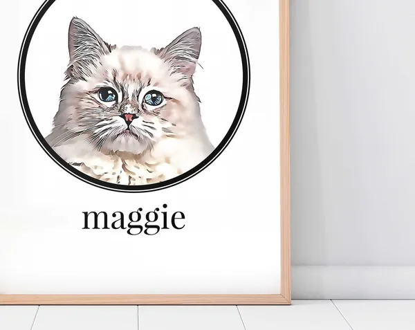 Custom Pet Portrait, Pet Memorial Gift Art Print