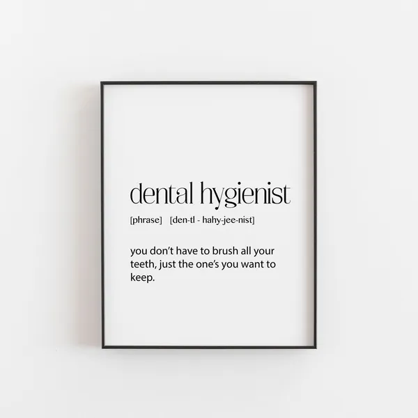 Dental Hygienist Definition Unique Gift Poster