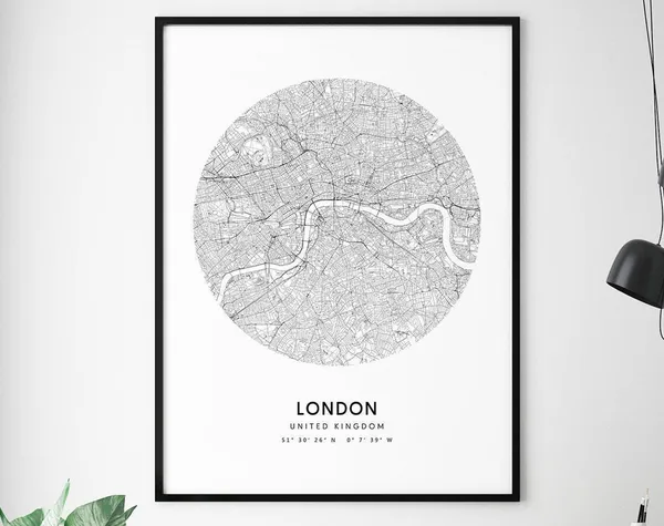 London Map Street Road Wall Art Print
