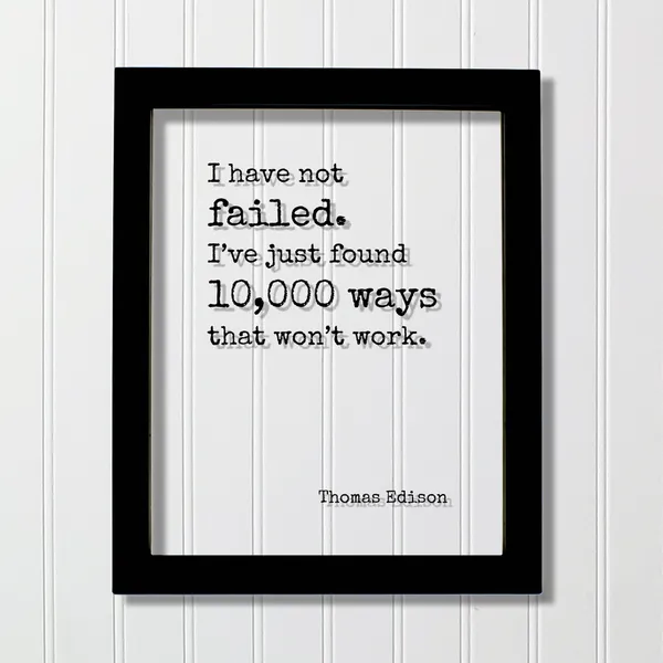 Thomas Edison Motivation Quote Art Print, Typography