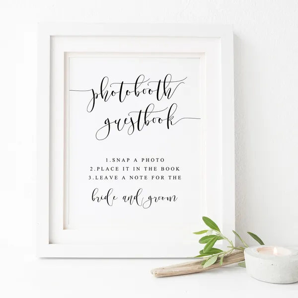 Photobooth Guestbook Sign Wedding Photo Booth Poster