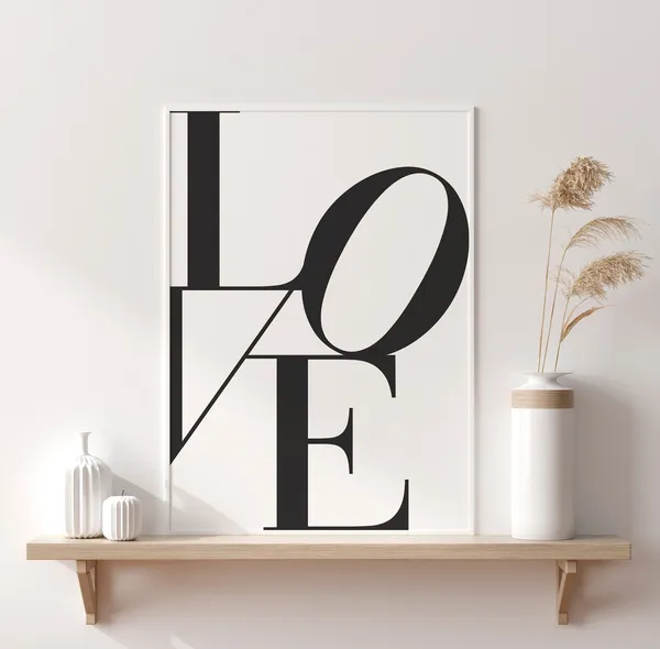 Love Quote Print, Minimalist Modern Art Poster