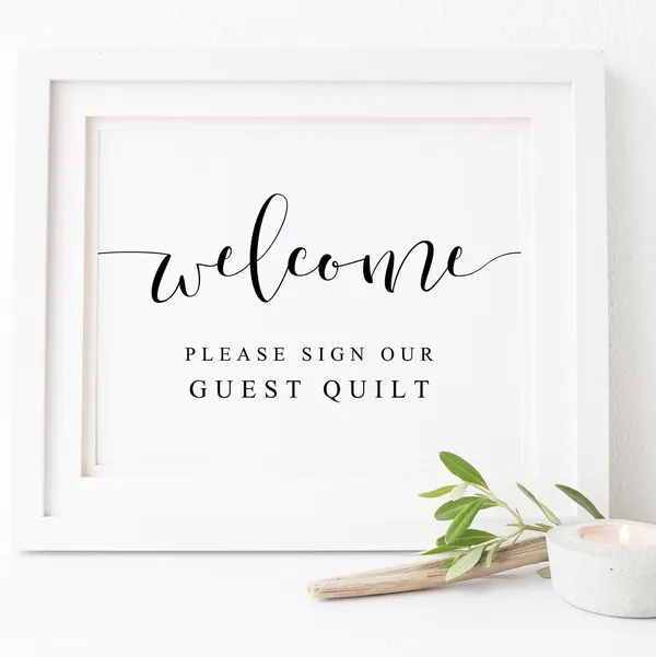Guest Quilt Wedding Sign, Guestbook Wall Art Print