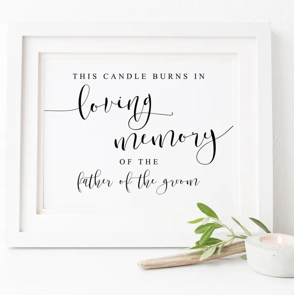 In Loving Memory Wedding Sign, Memorial Table Art Print