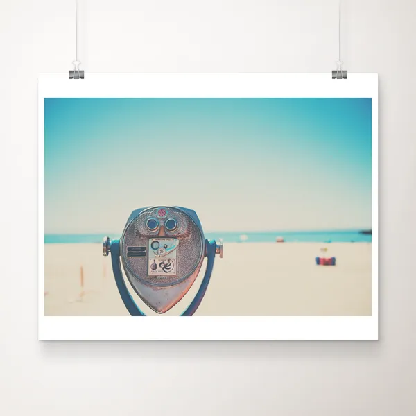 Santa Cruz Boardwalk Viewfinder Beach Travel Poster