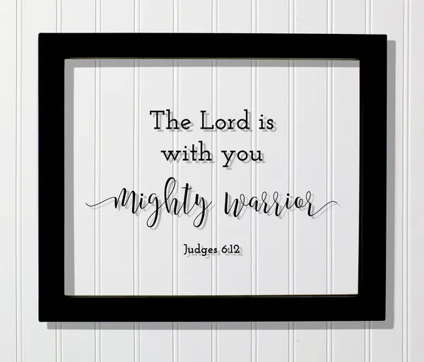 Judges 6:12 Mighty Warrior Bible Verse Art Print