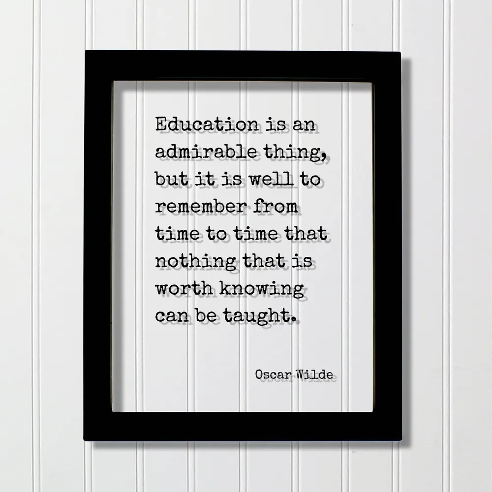 Oscar Wilde Education Quote Art Print