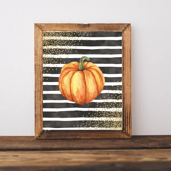 Pumpkin Print Sign, Fall Autumn Halloween Poster