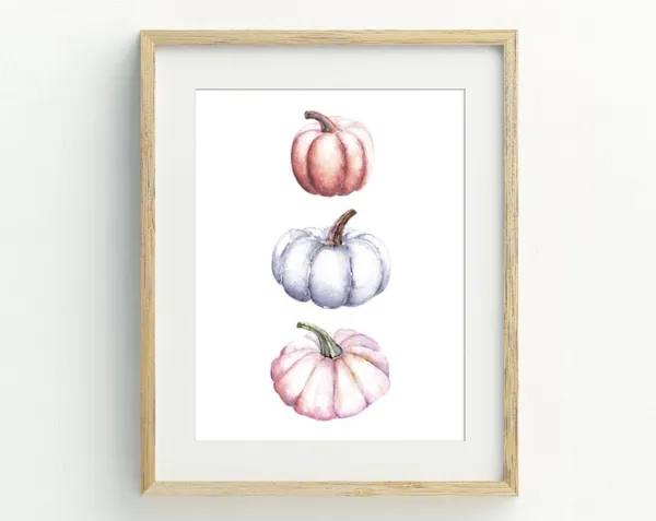 Pumpkin Print Autumn Fall Wall Decor Poster Print