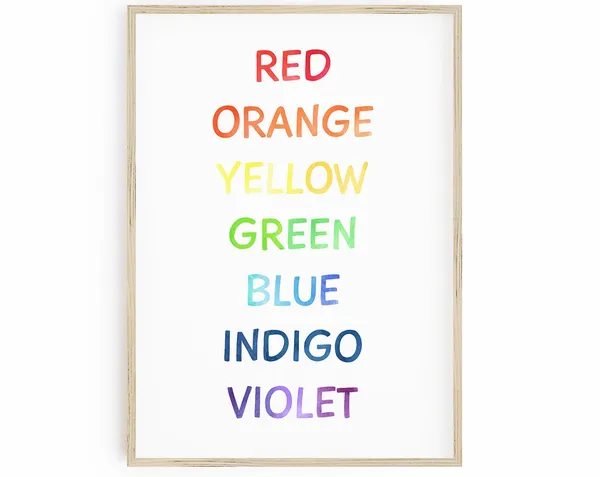 Rainbow Colors Typography Print for Classroom Decor
