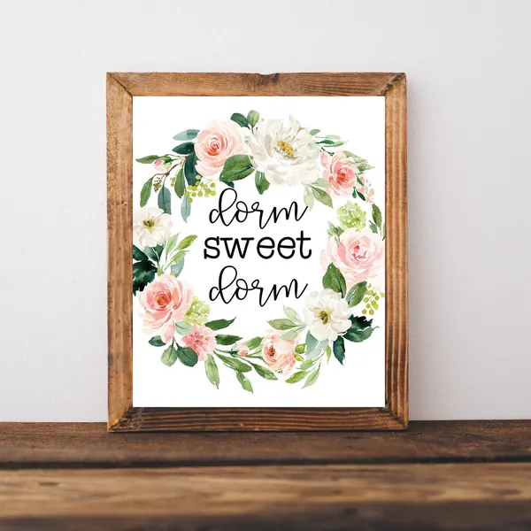 Sweet Farmhouse Floral College Wall Art Print