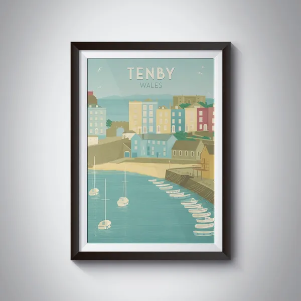 Tenby Vintage Travel Poster, South Wales Seaside