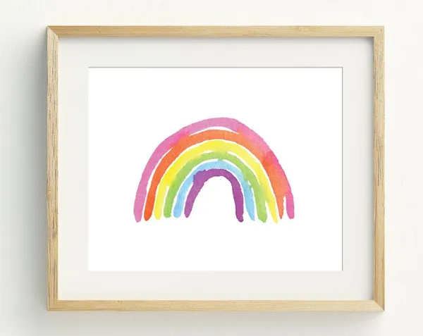 Rainbow Art Print, Girls Room Nursery Decor