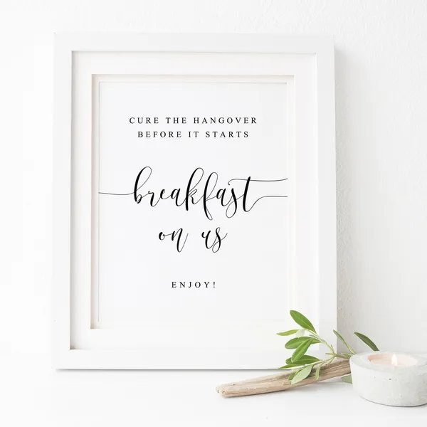 Breakfast Bar Sign, Wedding Brunch Art Print