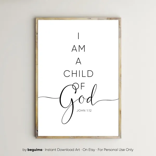 I Am a Child of God Scripture Nursery Art Print