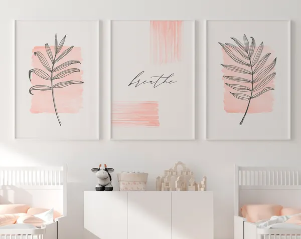 Botanical Line Art Bedroom Decor Art Print