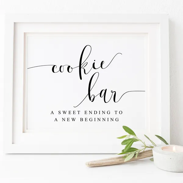 Cookie Bar Dessert Bar Wedding Sign Art Print