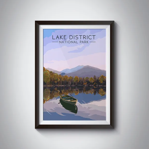 Lake District National Park Vintage Travel Poster Print
