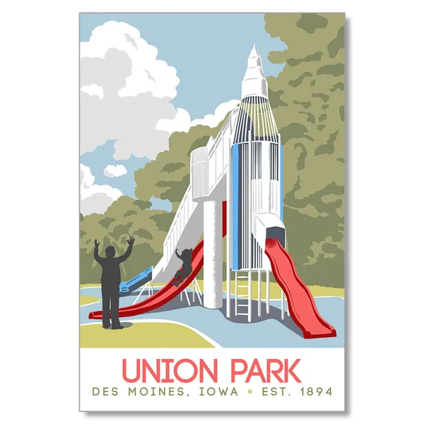 Union Park Travel Poster, Park Postcard