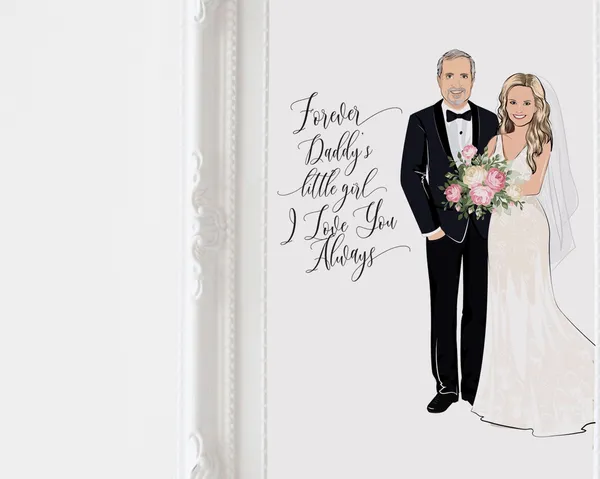 Personalized Father of the Bride Portrait Art Print