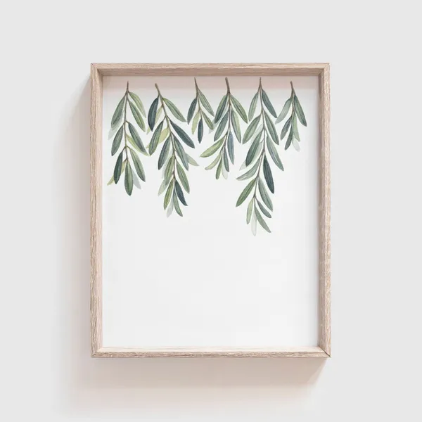 Olive Branches Botanical Greenery Art Print