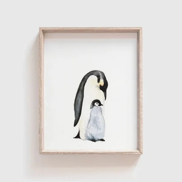 Penguins Baby Animal Art Print, Nursery Decor