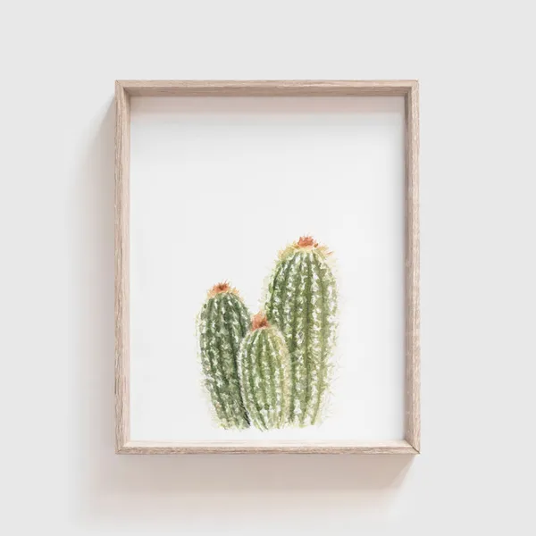 Spikey Cactus No. 5, Southwestern Watercolor Print
