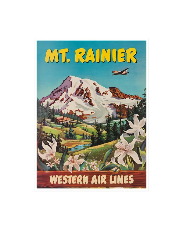 Mt Rainier National Park Travel Poster, Home Decor