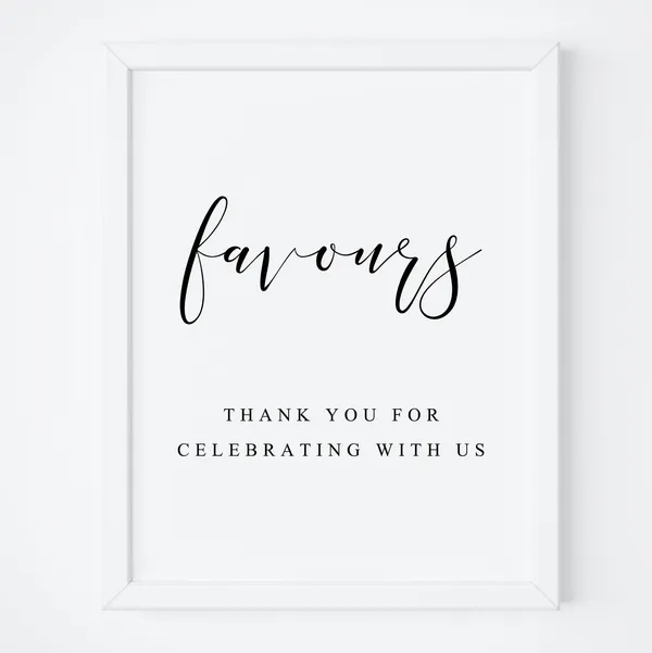 Favours Sign Wedding Favor Sign, Reception Decor
