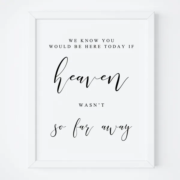 In Loving Memory Wedding Memorial Sign, Wall Art Print