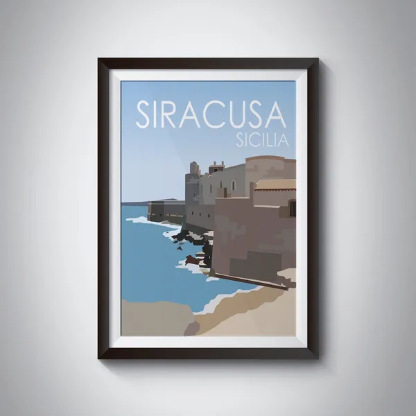Syracuse Italy Travel Poster, European City Art Print